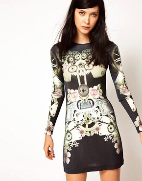 Jersey Dress on Emma Cook Jessie Dress In Mechanical Flower Printed Silk Jersey