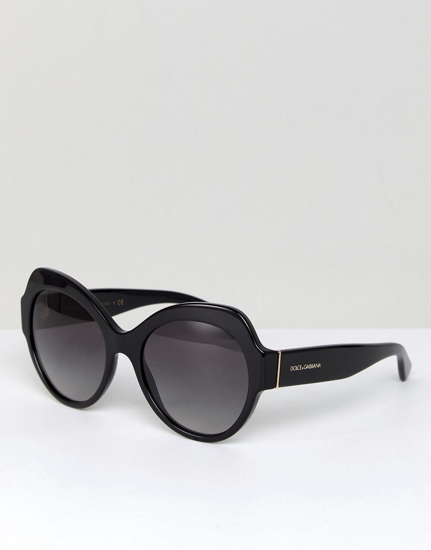 Черные круглые солнцезащитные очки 56 мм Dolce & Gabbana 0DG4320