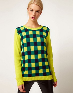 Image 1 of ASOS Jumper In Bright Check