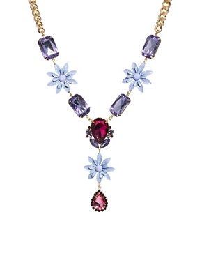 Image 1 of ASOS Jewel & Flower Necklace