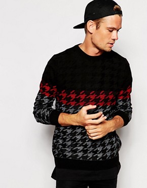 River Island Jumper With Dogtooth Print 