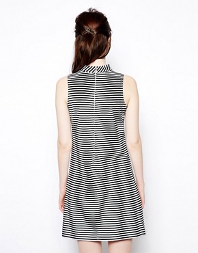 Image 2 of Pop Boutique Sleeveless Swing Dress in Stripe