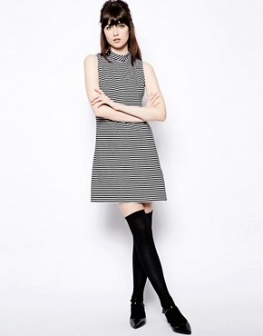 Image 4 of Pop Boutique Sleeveless Swing Dress in Stripe