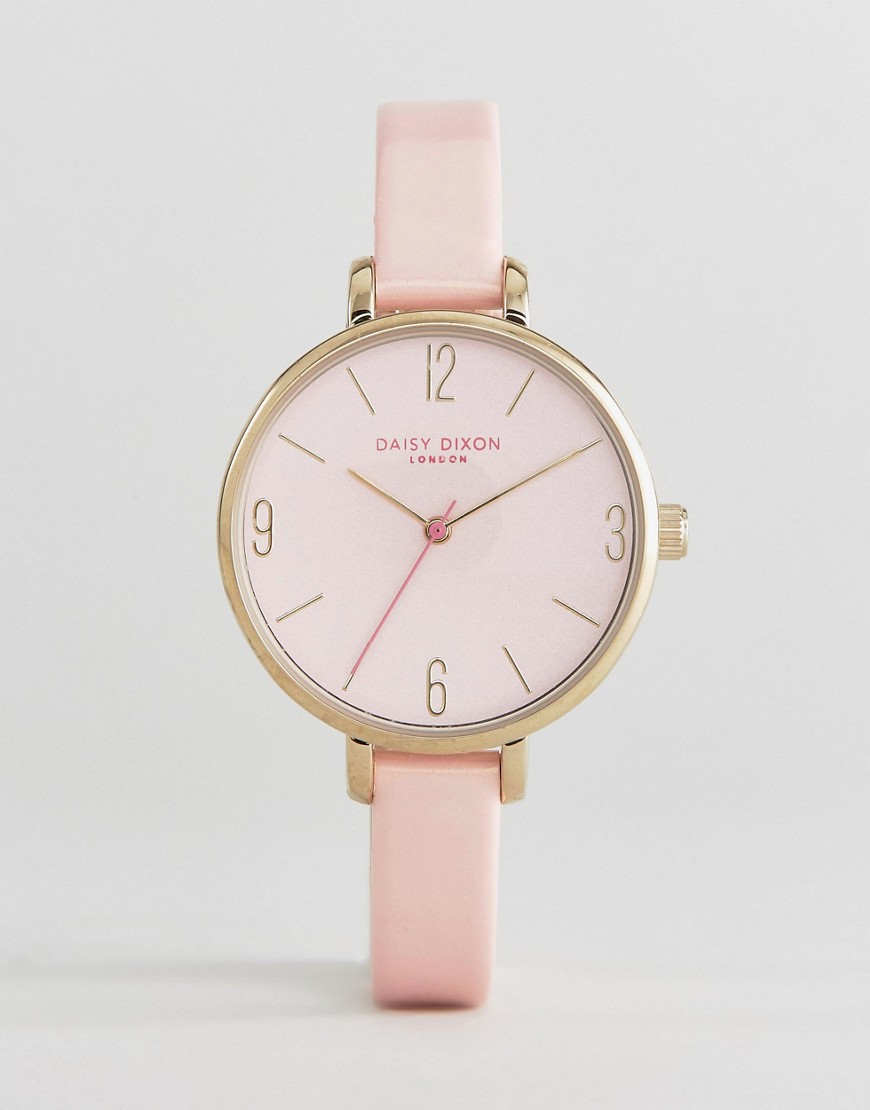 Часы с розовым кожаным ремешком Daisy Dixon - Розовый
