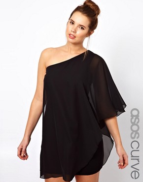 Image 1 of ASOS CURVE Drape One Shoulder Dress