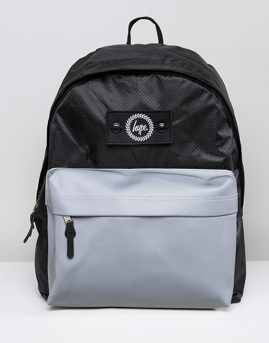 Черный рюкзак со светоотражающим карманом Hype - Черный