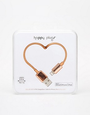 Happy Plugs Rose Gold Lightning Charge  Sync Cable