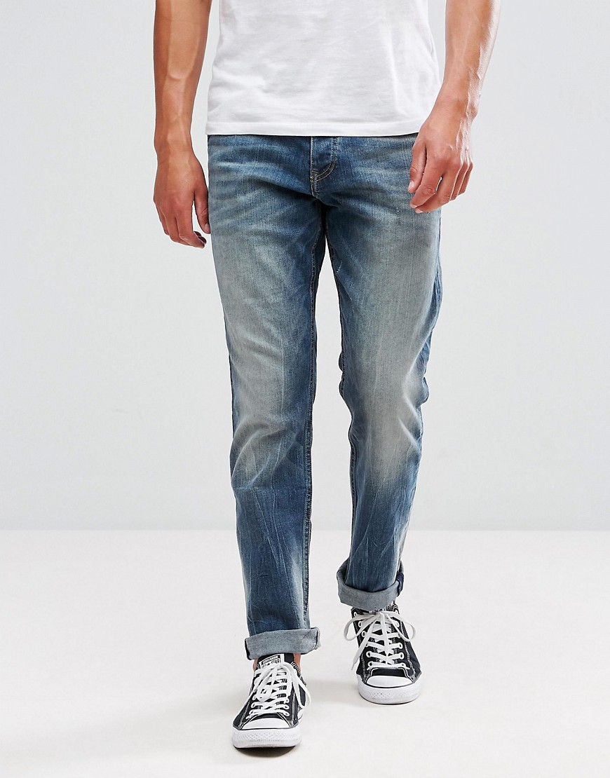 Выбеленные джинсы классического кроя Tom Tailor - Синий