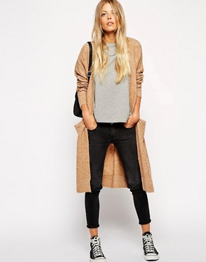 Image 4 of ASOS Longline Cardigan with Mohair