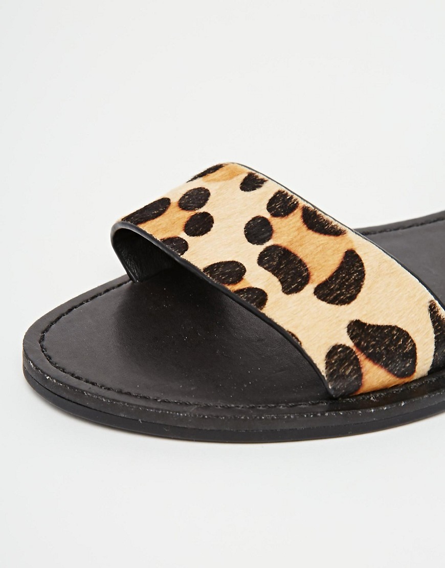 Madden | Steve Madden Donddi 2 Part Contrast Leopard Flat Sandals ...