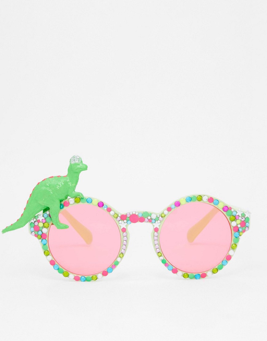 Image 2 of Spangled Huggy Dino Fan Sunglasses