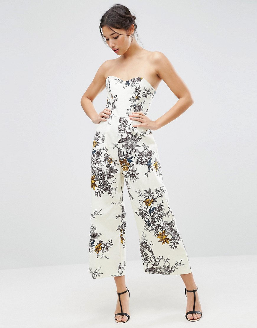 Image 1 of ASOS Occasion Tailored Floral Jumpsuit