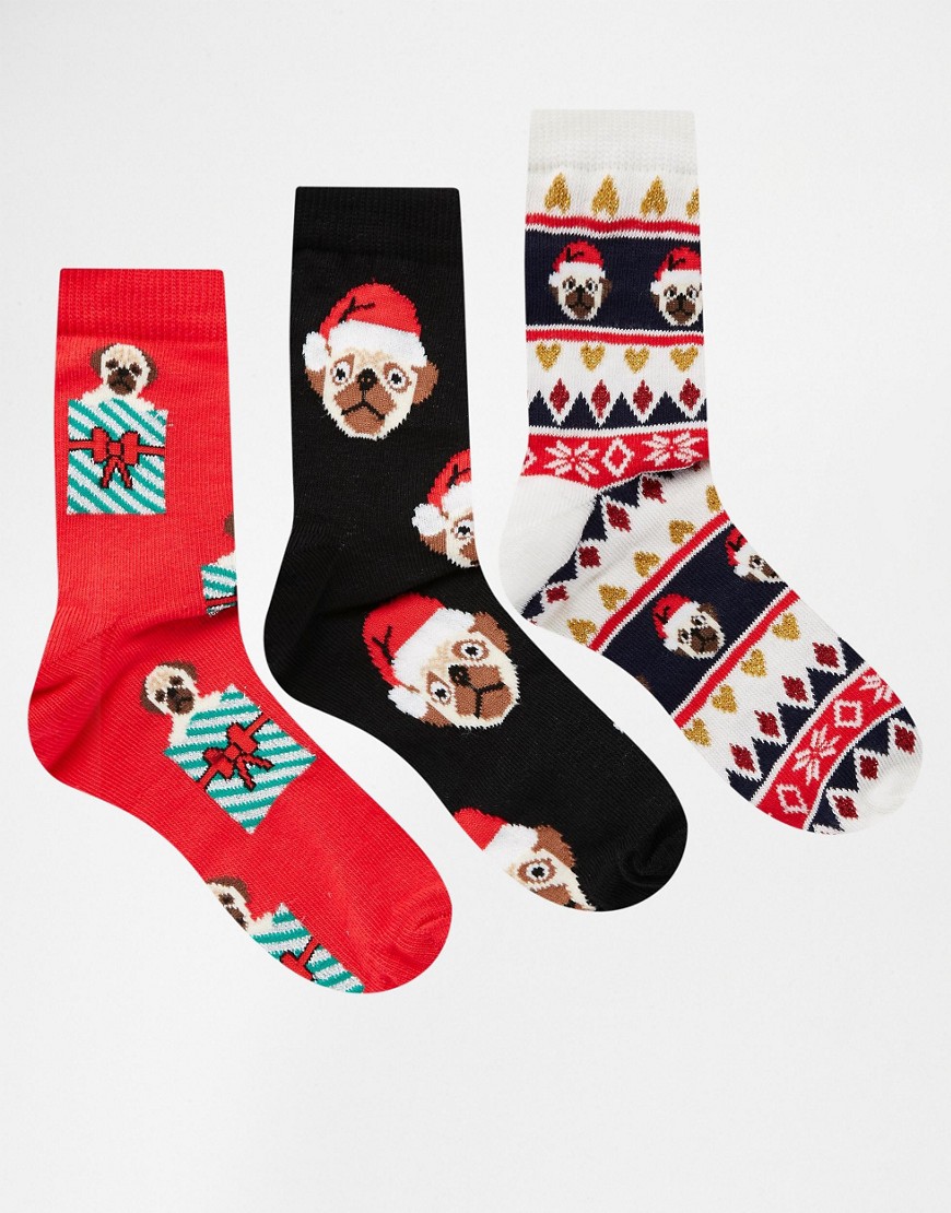 Christmas Pug Socks