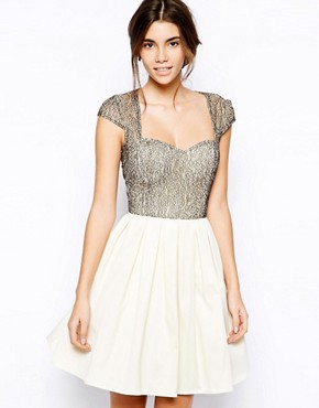 Image 1 of Chi Chi London Lace Prom Dress with Sweetheart Neck