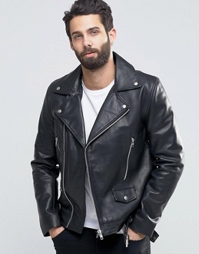 Biker Leather Jacket Mens 48gnjv