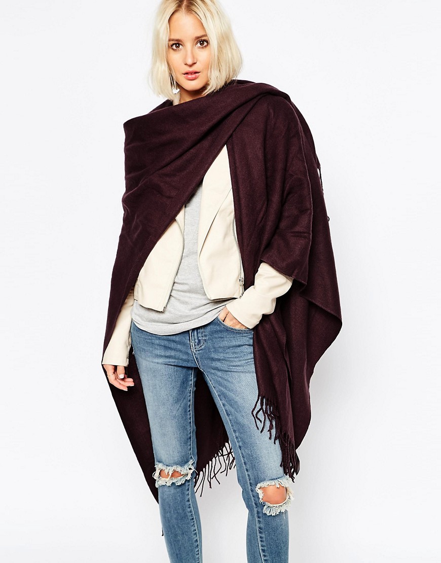 Image 1 of Pieces Oversized Blanket Wrap