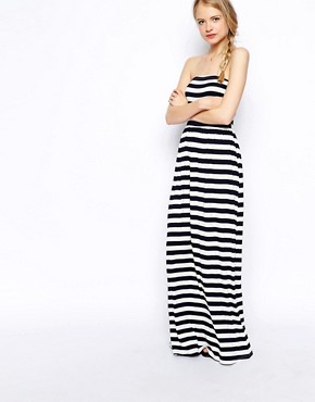 Image 1 of ASOS Bandeau Maxi Dress in Stripe