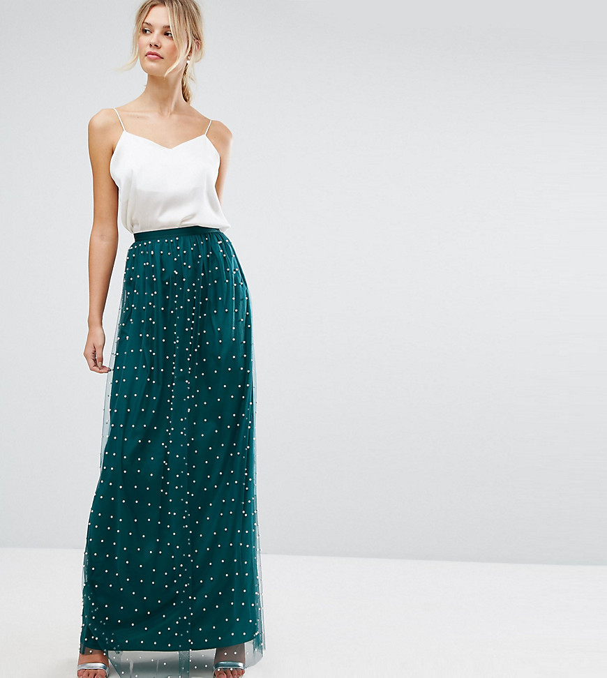 ASOS TALL Faux Pearl Embellished Tulle 