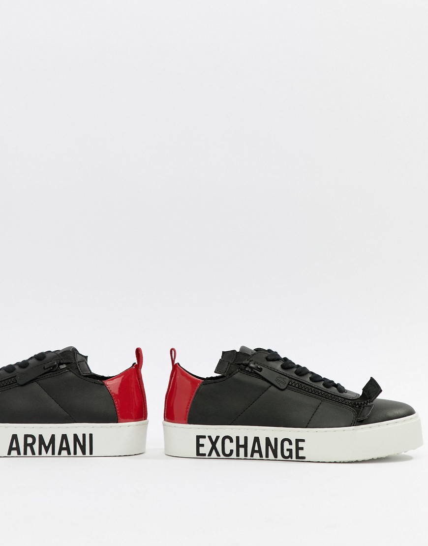 Imagen principal de producto de Zapatillas de deporte con plataforma y tacón en contraste de Armani Exchange - Armani Exchange