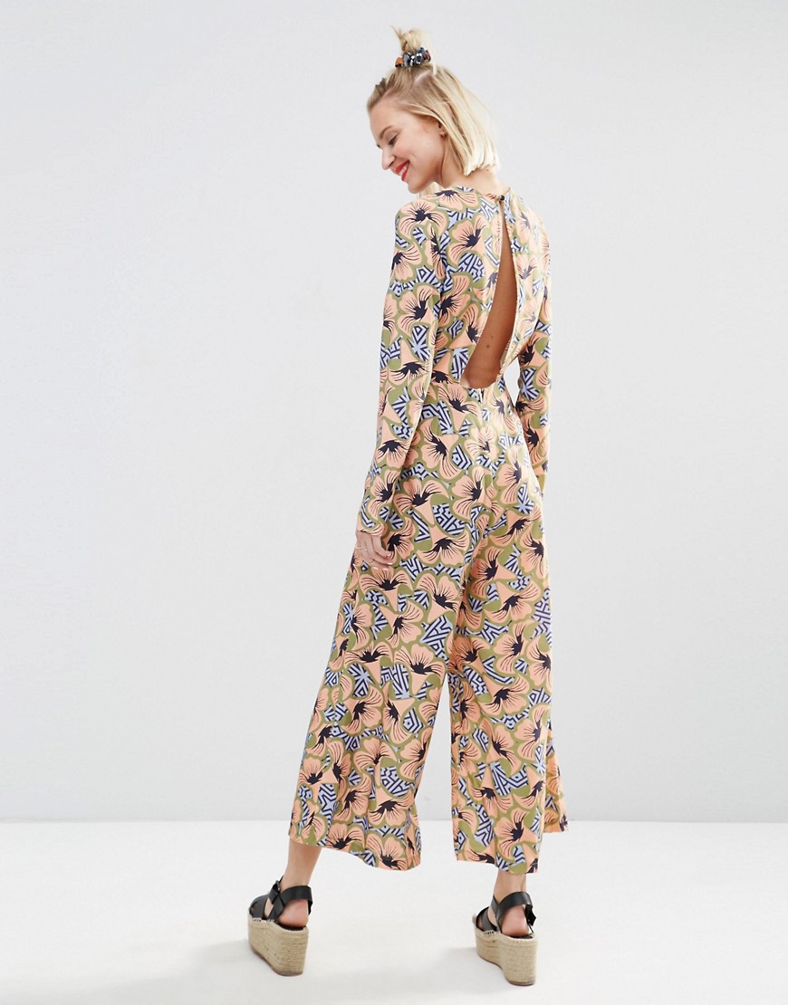Image 2 of ASOS AFRICA x Chichia Awkward Length Jumpsuit in Geo Floral Print