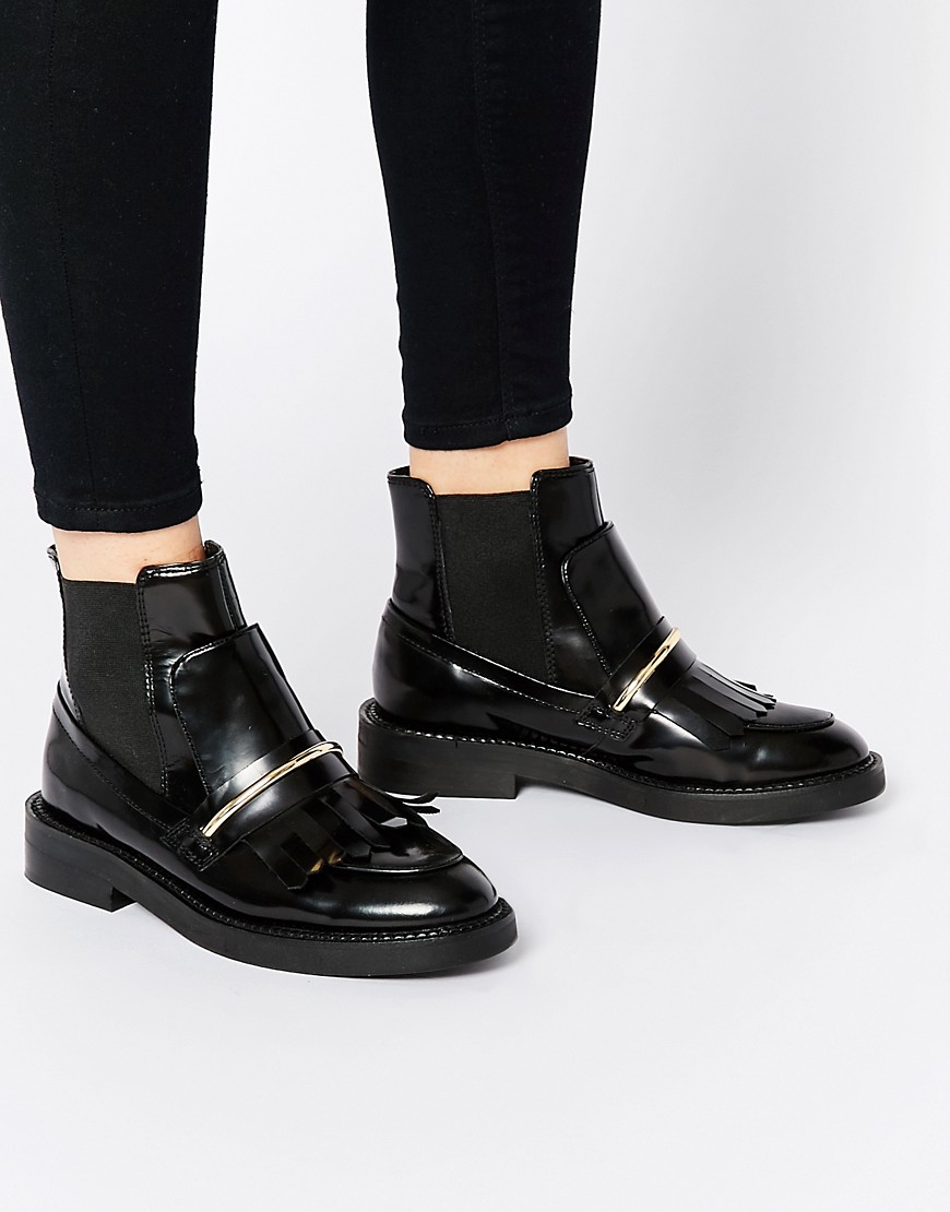 Image 1 of ASOS ANGELIC TOUCH Chelsea Leather Ankle Boots