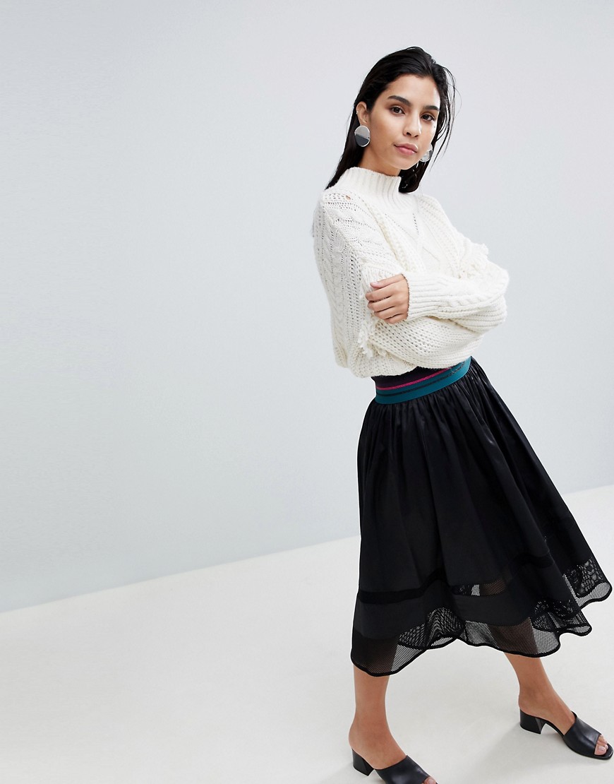 Imagen principal de producto de Falda midi con cintura elástica de Sisley - Sisley