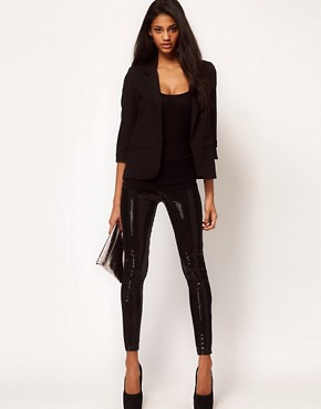 Image 1 of ASOS Leggings with Sequin Panel