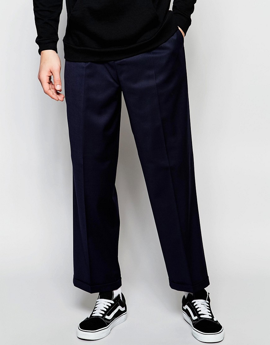 Image 3 of ASOS Wide Leg Smart Trousers In Wool Mix