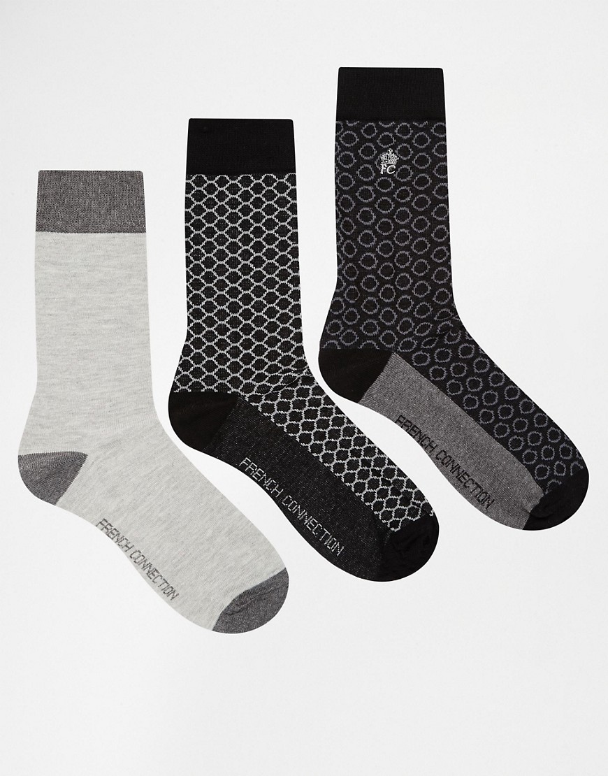  Men › Sale › Underwear amp; Socks › French Connection 3 Pack Socks