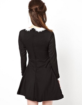 Image 2 of Pop Boutique Swing Dress with Lace Collar and Cuff