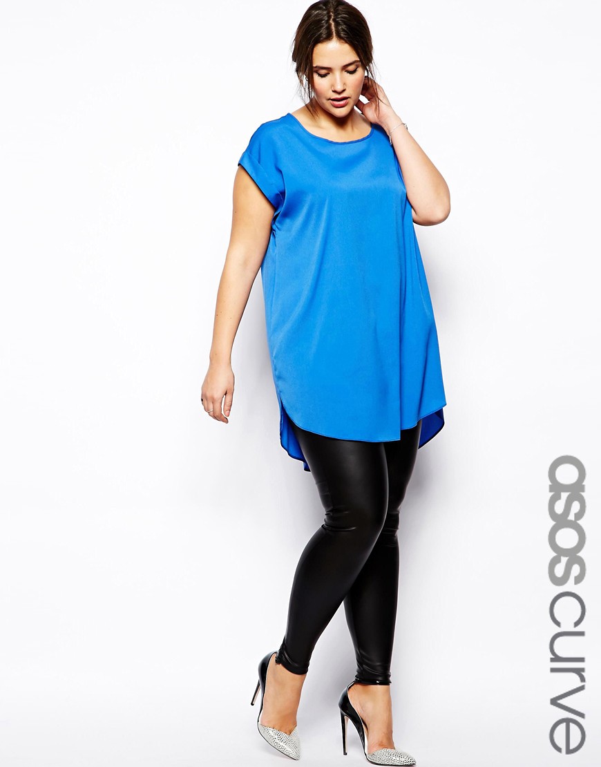 Image 1 of ASOS CURVE Leather Look Legging