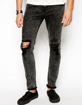 ASOS Super Skinny Jeans With Extreme Rips