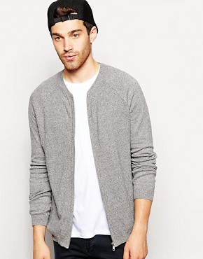 ASOS Knitted Bomber In Cotton 