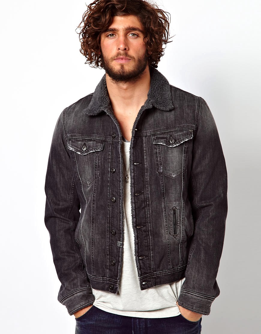Mens black denim jacket and jeans – Modern fashion jacket photo blog