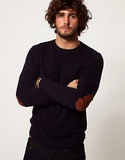 ASOS Crew Neck Jumper with Elbow Patches