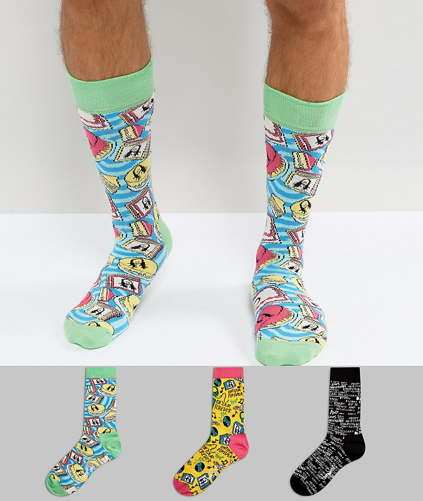 Подарочный набор из 3 пар носков Happy Socks Steve Aoki - Мульти