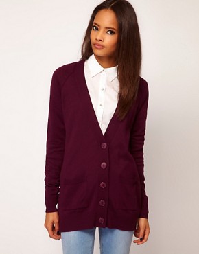 Image 1 of ASOS Cardigan With Heart Elbow Patch