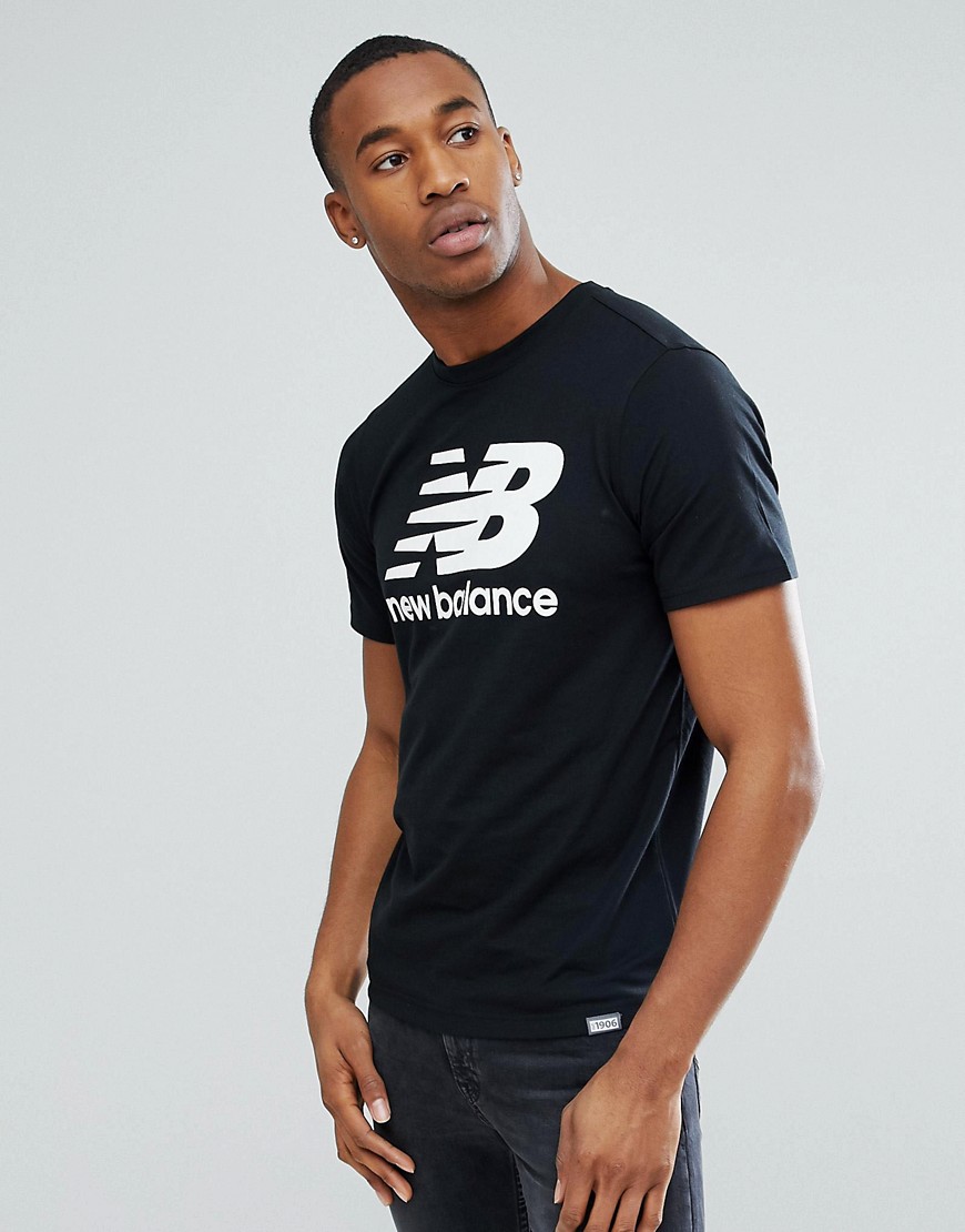 Черная футболка с классическим логотипом New Balance MT63554_BK