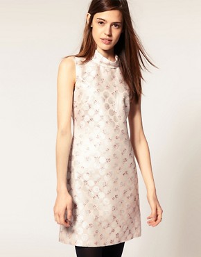 Image 1 of ASOS Spot and Floral Shift in Jacquard Print