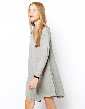Image 1 of ASOS Knitted Swing Dress With V-Neck