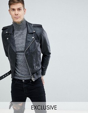 Biker Leather Jacket Mens jjkXQC