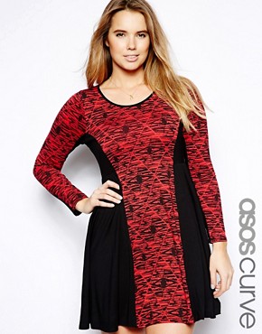 Image 1 of ASOS CURVE Exclusive Skater Dress In Graphic Print
