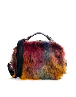 ASOS Tophandle Bag In Crazy Faux Fur