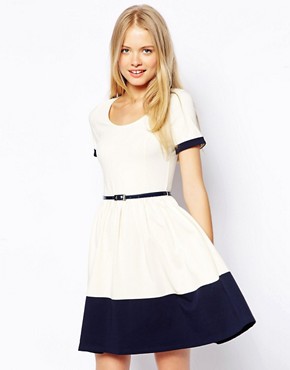 ASOS Skater Dress with Contrast Band 
