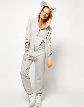 Image 4 of ASOS Onesie with Ears and Hood