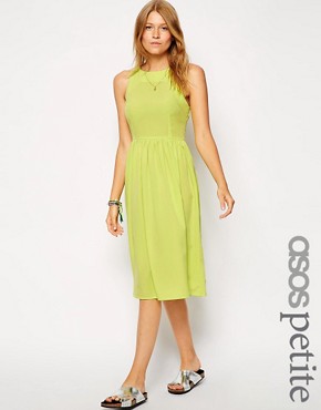 ASOS PETITE Exclusive Midi Dress with Strappy Backless Detail 