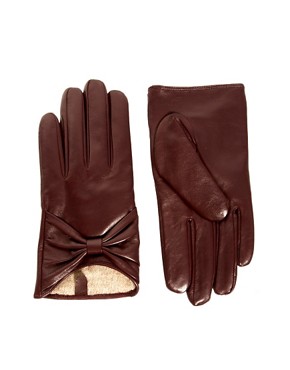 Image 1 of ASOS Leather Bow Gloves