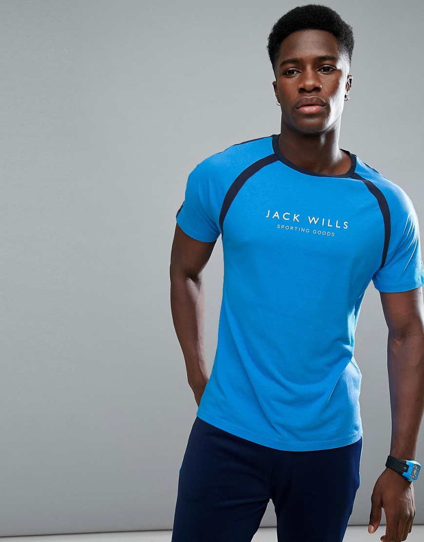Темно-синяя футболка с рукавами реглан Jack Wills Sporting Goods Benst