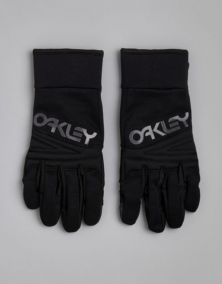 Черные перчатки с логотипом Oakley Snow Factory Park - Черный