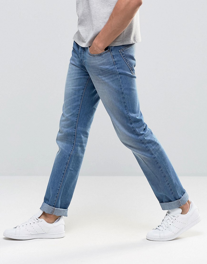  Colors of Benetton Light Wash Distressed Jeans in Regular Fit at ASOS
